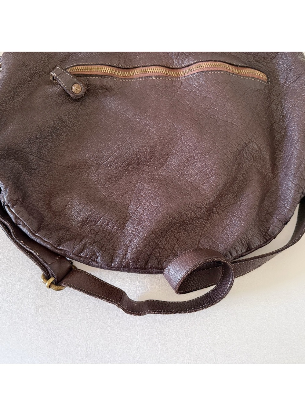 Civico 93 Bag Woven Leather Hobo Saddle Chic Boho Brown Medium - Picture 5 of 11